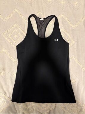 Under Armour Black Racerback Training Tank with Logo